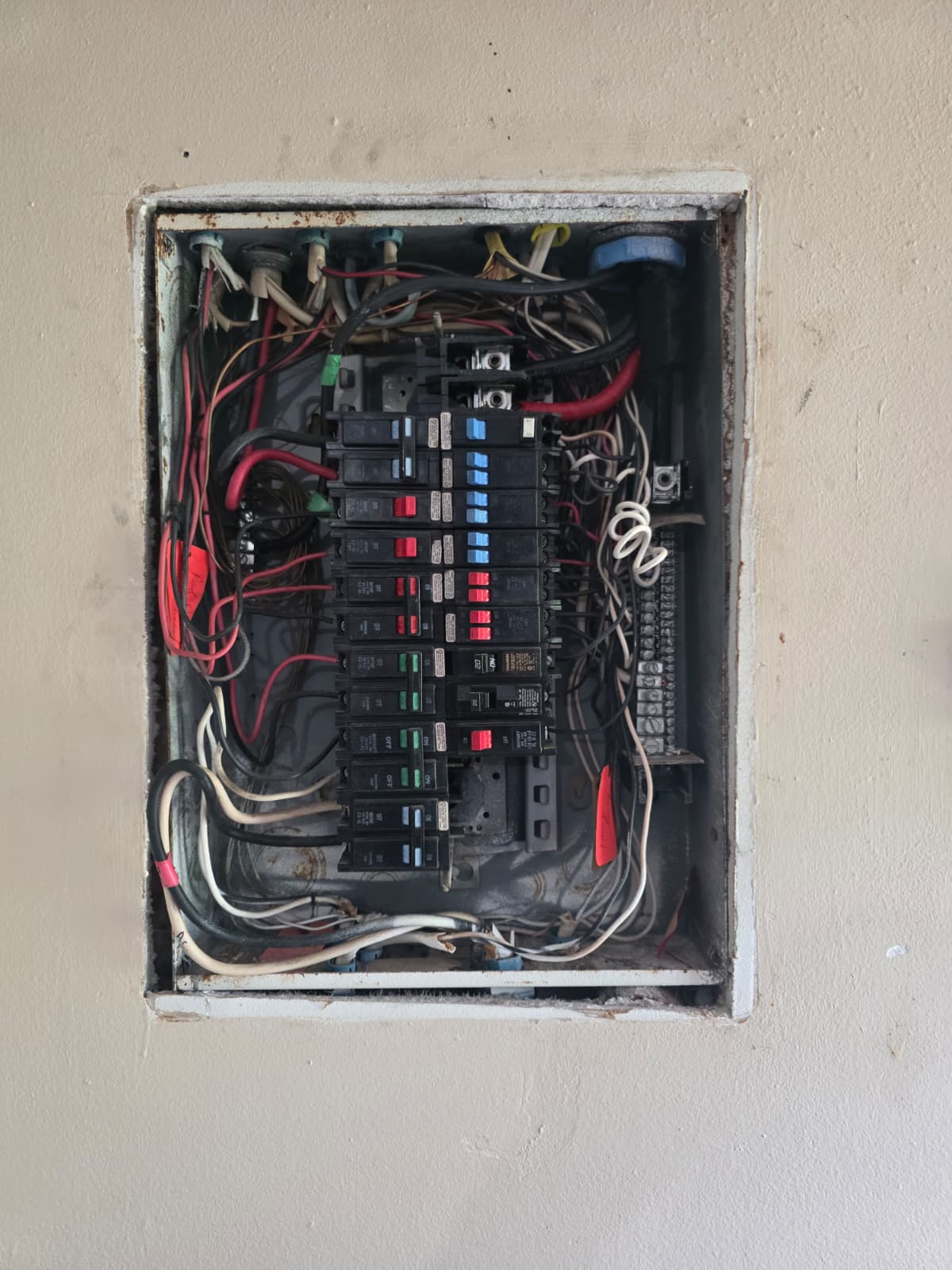 Existing electrical services setup before upgrade.